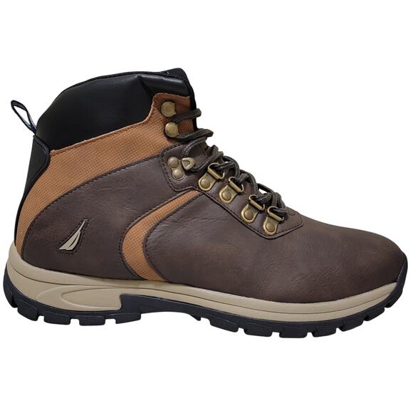 Nautica Men Ortler Lace Up Hiking Ankle Boot Size US 11M Brown Faux Leather main image 4